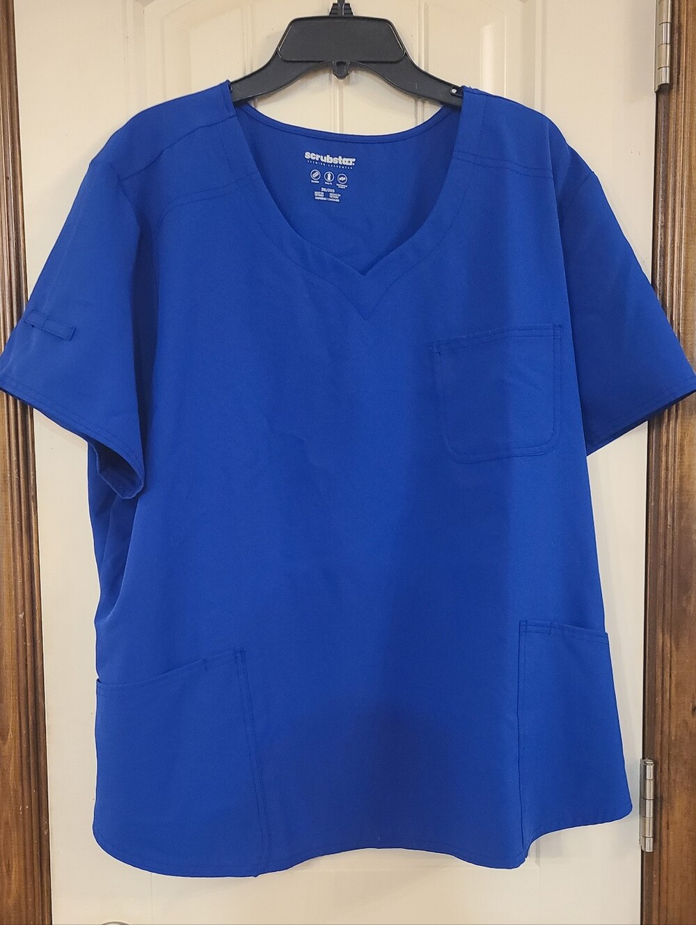 Scrubstar Women's V-Neck Short Sleeve Scrub Top - Royal Blue 3XL